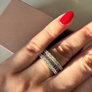 Luxury Eternity Sterling Silver Ring Band 💎